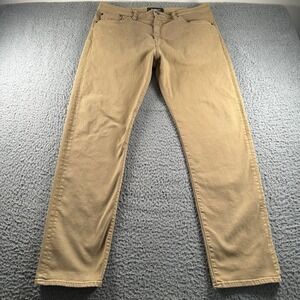 Revtown Automatic Jeans Mens W38 L32 Tan Stretch Straight Slim Fit 5-Pocket